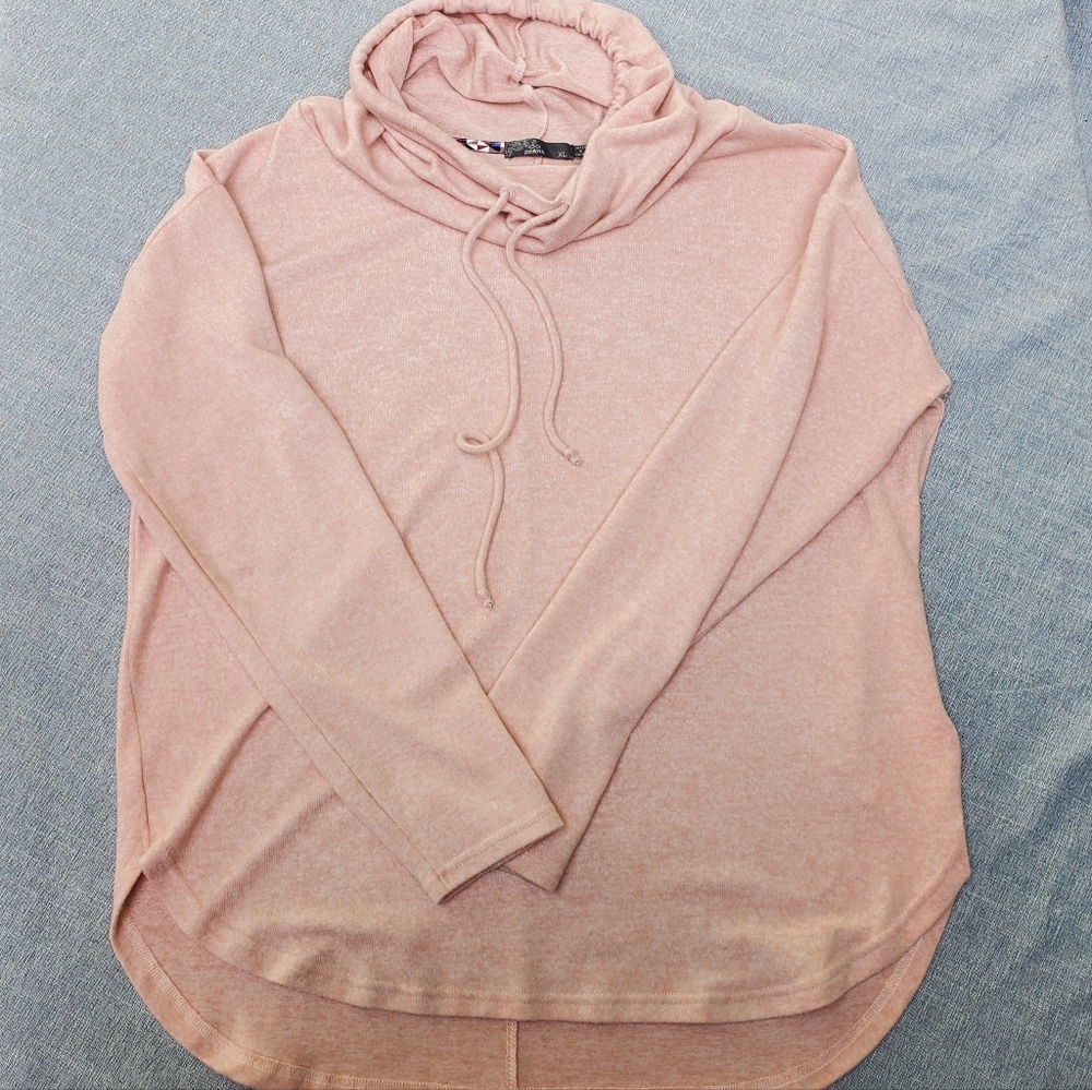 Prana Pink Cowl Neck Sweater XL